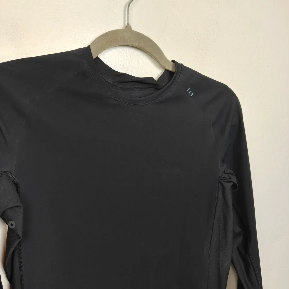 Lululemon Vital Drive Long Sleeve Shirt Mens Medium Black Bonded Seamless Gym